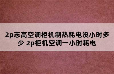 2p志高空调柜机制热耗电没小时多少 2p柜机空调一小时耗电